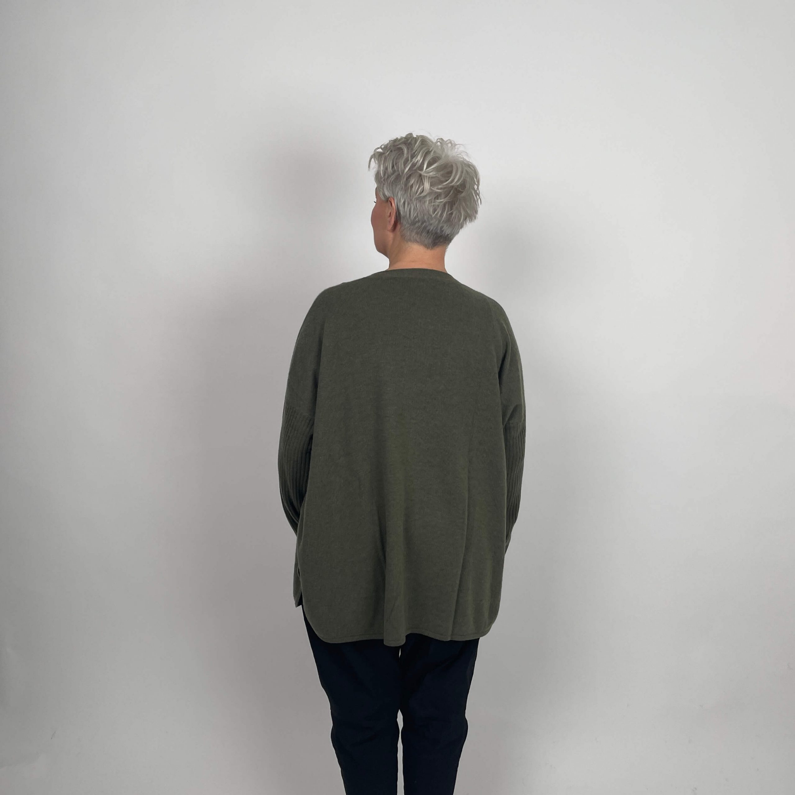 ESTHEME Cardigan kaki oversize