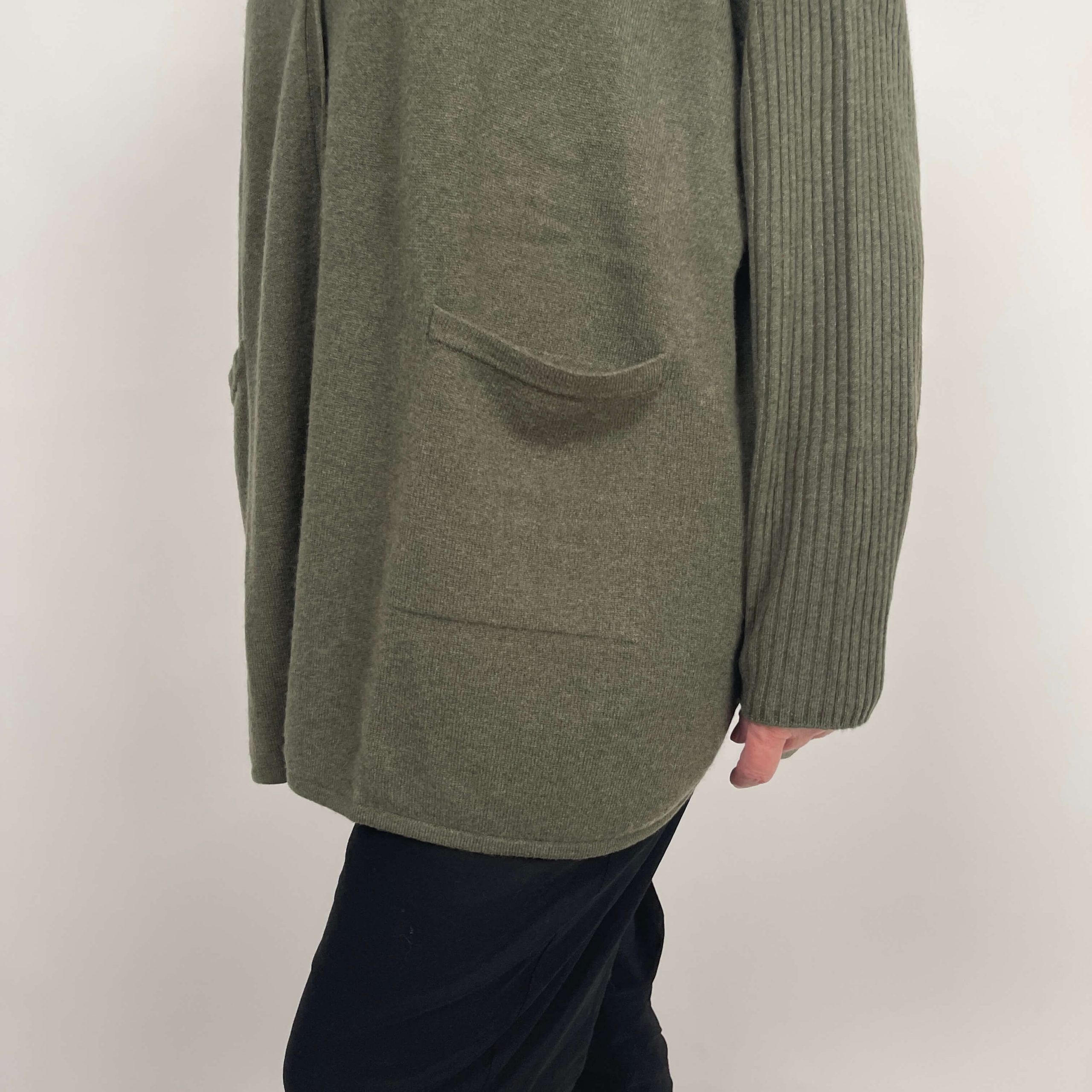 ESTHEME Cardigan kaki oversize