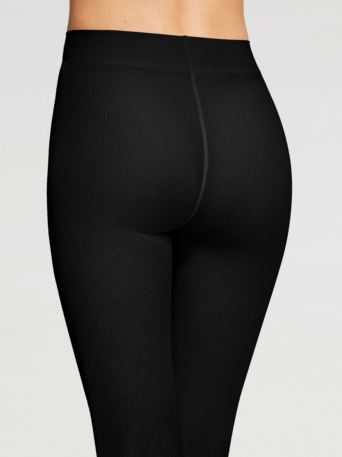 WOLFORD Mary cotton rib tights sort