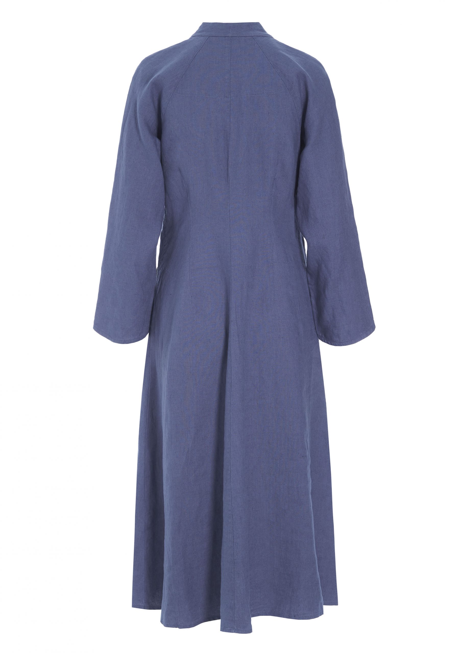 dusty blue lang hør kjole lazy linen
