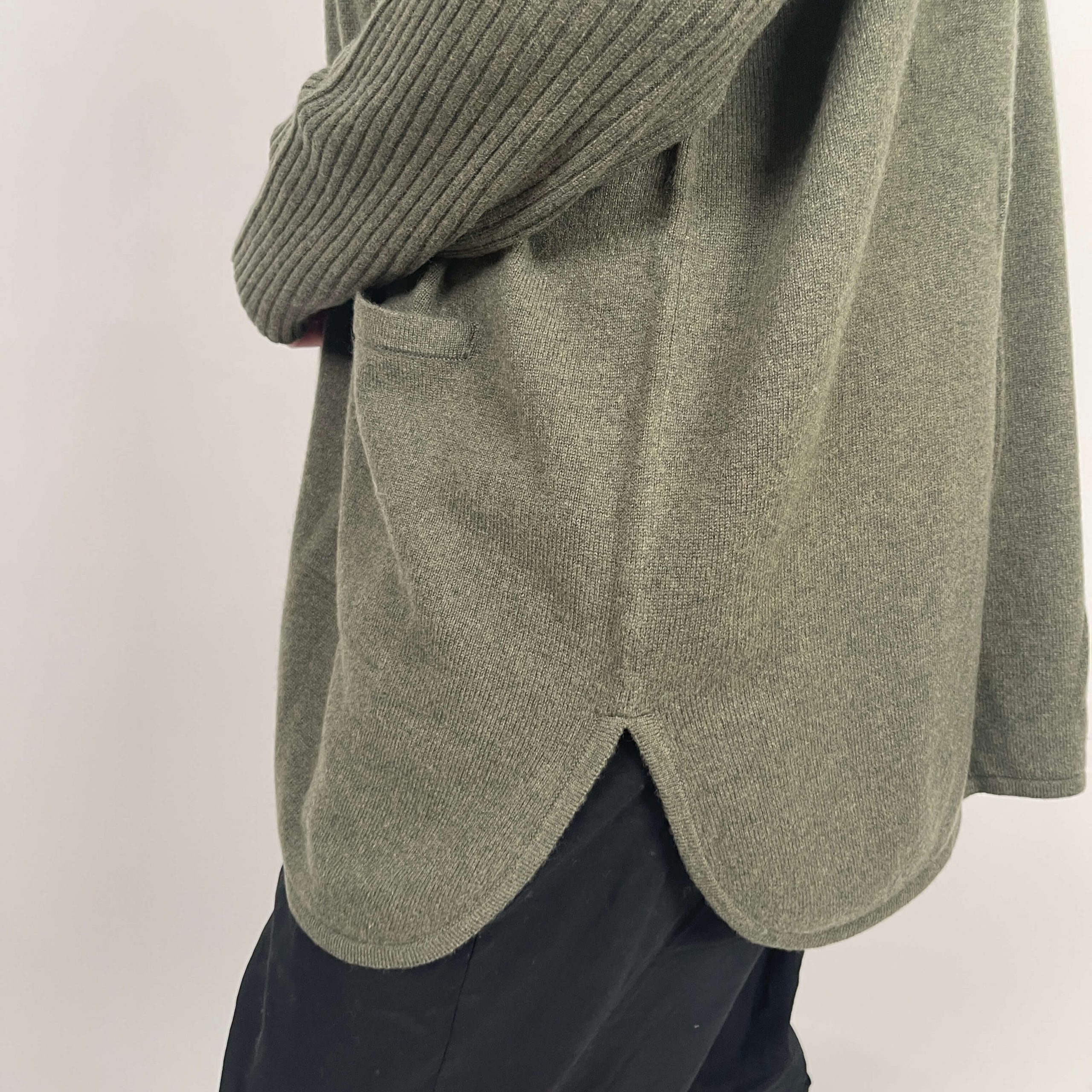 ESTHEME Cardigan kaki oversize